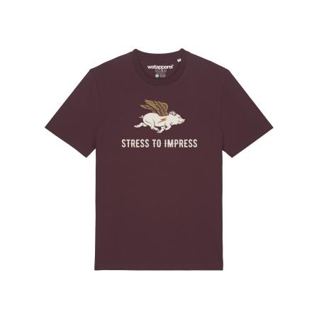 Watapparel Watapparel Shirt Stress to impress camel / greige / wijnrood