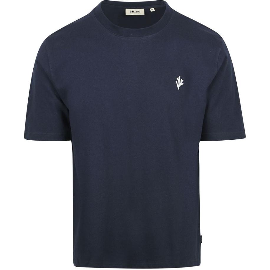 Shiwi T-Shirt Finn Coral Navy Blauw