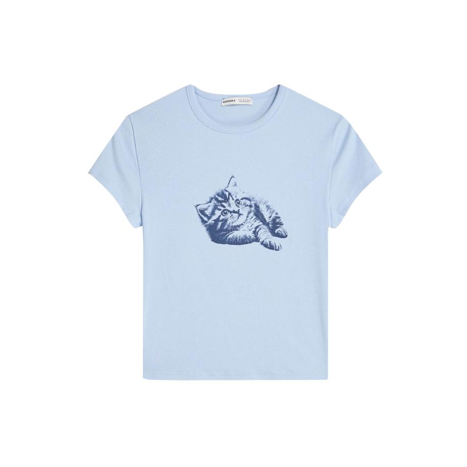 Bershka Bershka Shirt donkerblauw / wit -