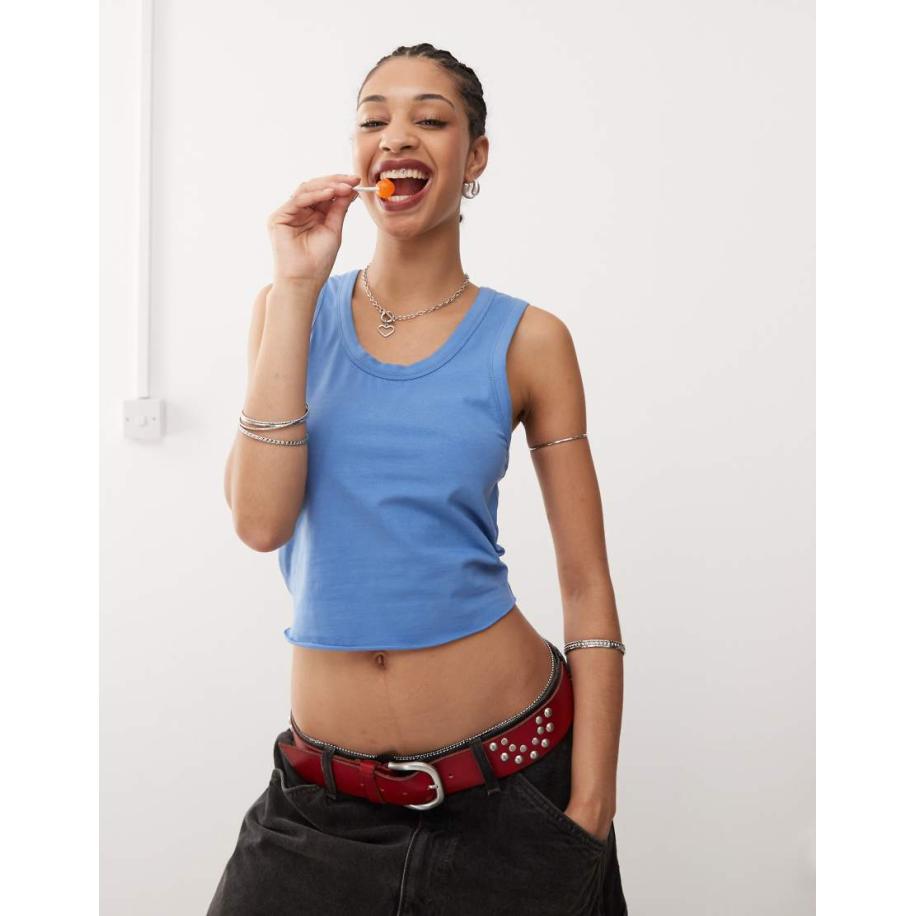 COLLUSION Slim-fit hemdje in blauw Blauw