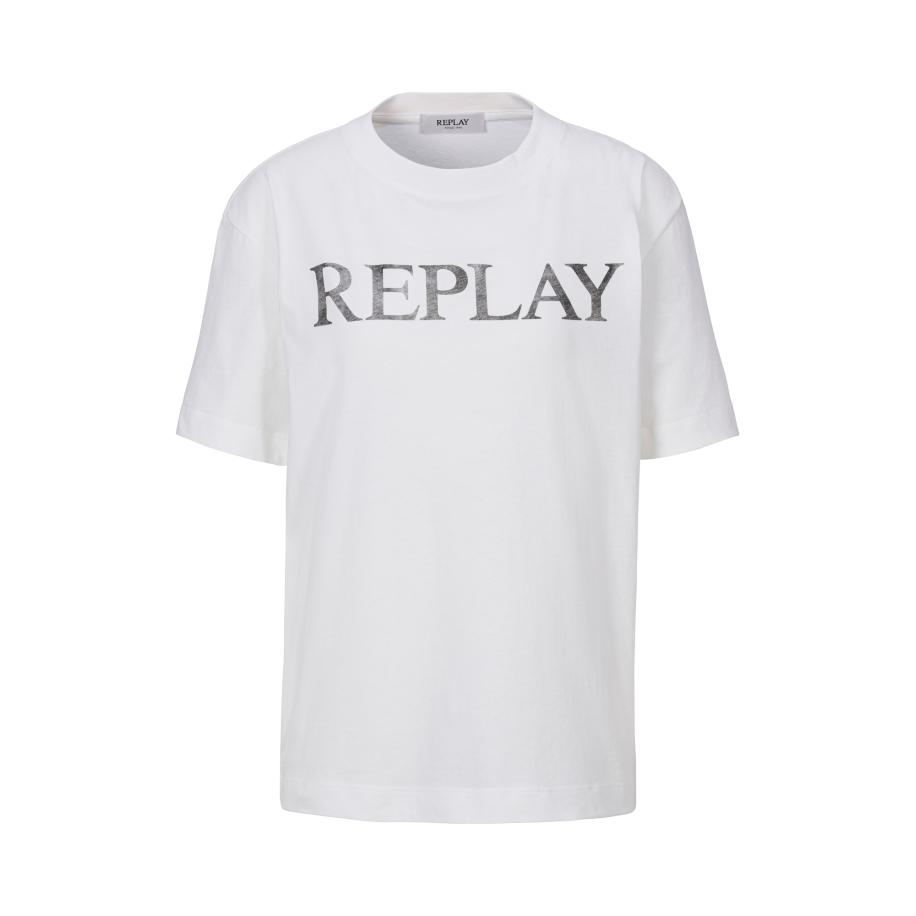 Replay REPLAY Shirt zwart gemêleerd / offwhite -