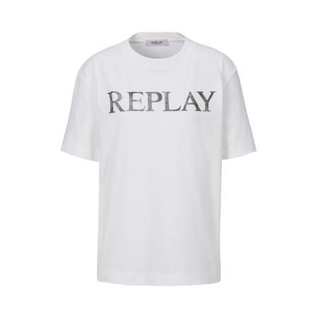 Replay REPLAY Shirt zwart gemêleerd / offwhite