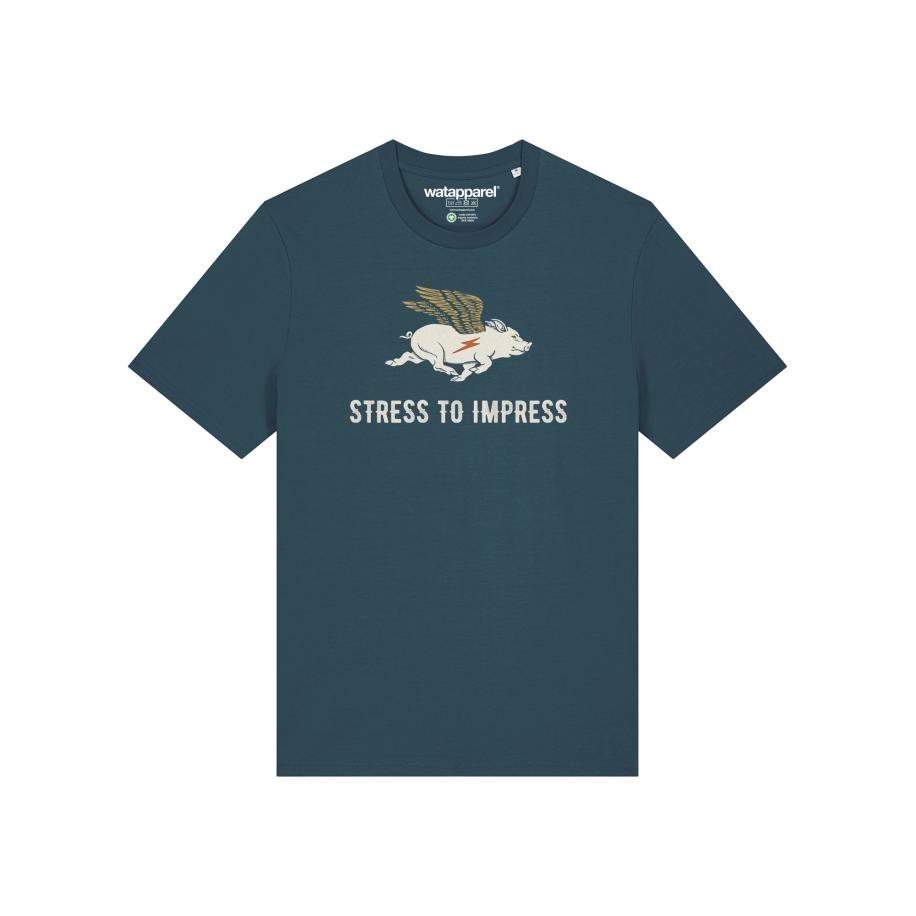 Watapparel Watapparel Shirt Stress To Impress camel / bruin / petrol / wit -