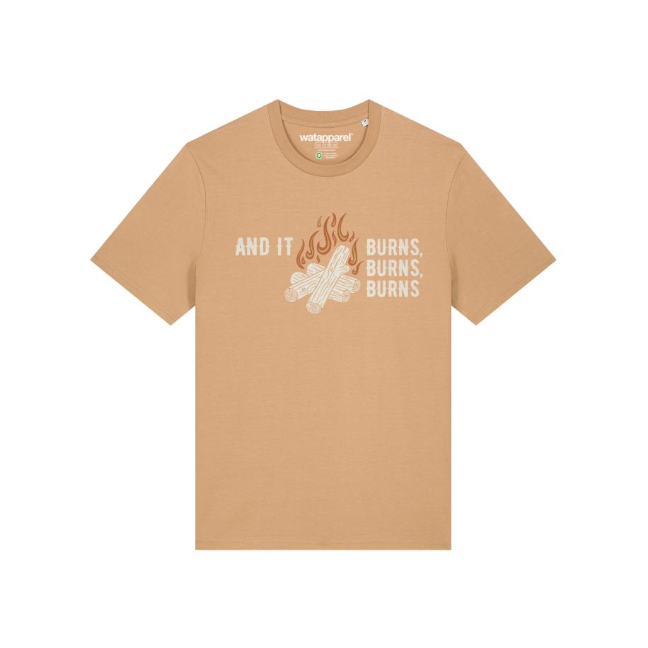 Watapparel Watapparel Shirt And It Burns donkerbeige / offwhite -