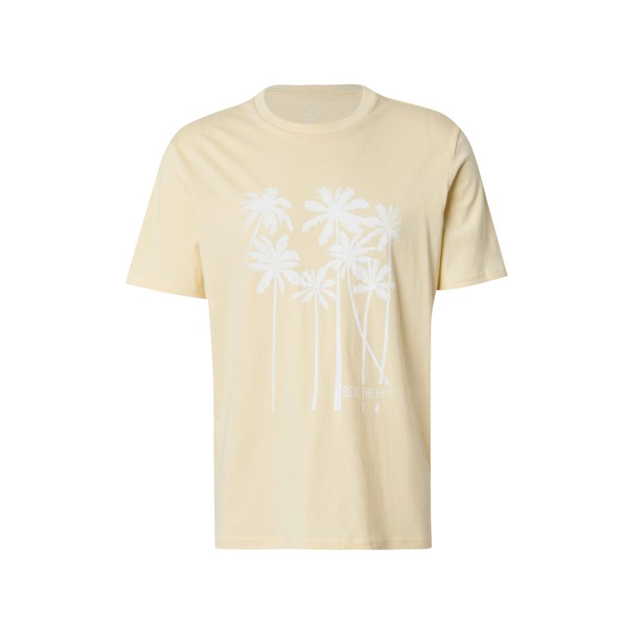 QS QS Shirt pasteelgeel / wit -
