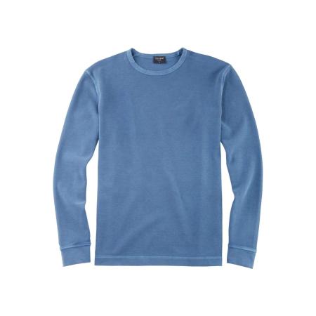 OLYMP Casual Longsleeve rook blauw, Effen