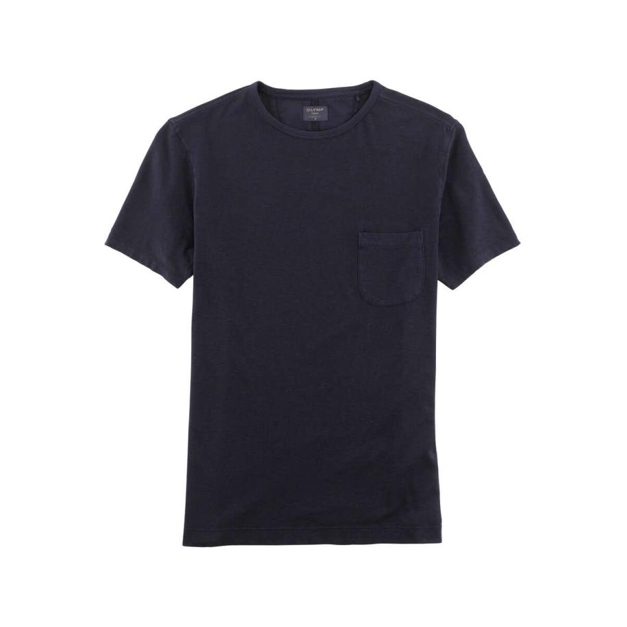 OLYMP Casual T-Shirt marine, Effen Blauw