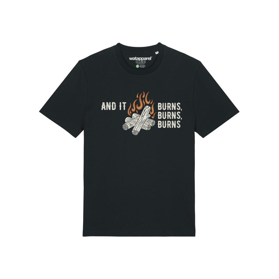 Watapparel Watapparel Shirt And It Burns cognac / zwart / offwhite -