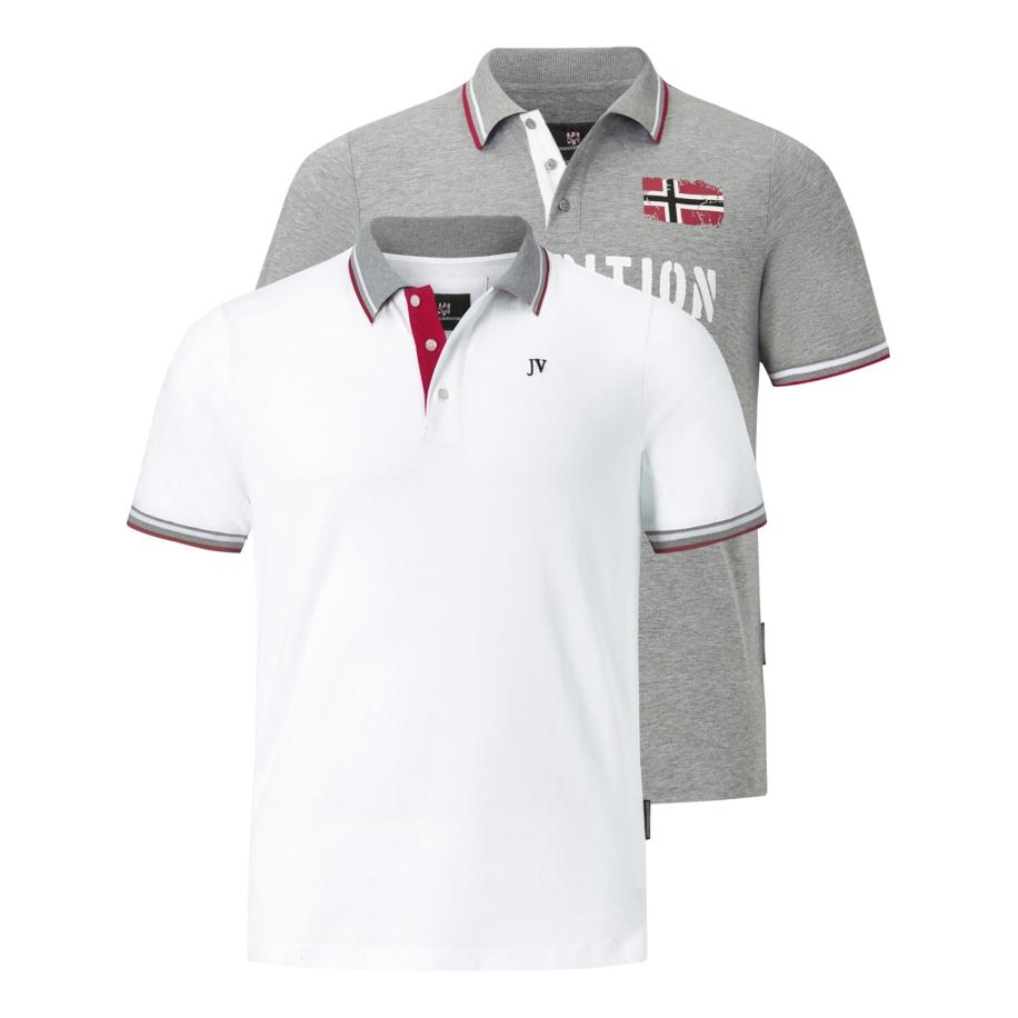 jan vanderstorm Jan Vanderstorm Shirt Johan grijs gemêleerd / wit -