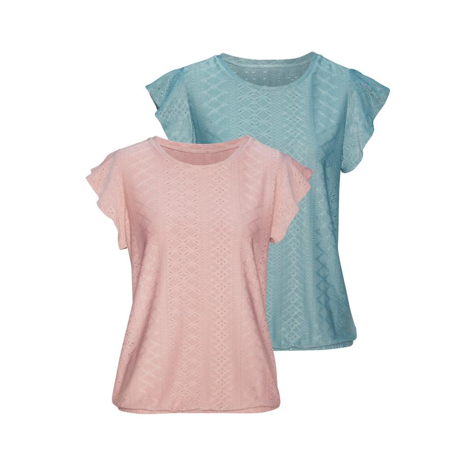 VIVANCE VIVANCE Shirt aqua / poederroze -