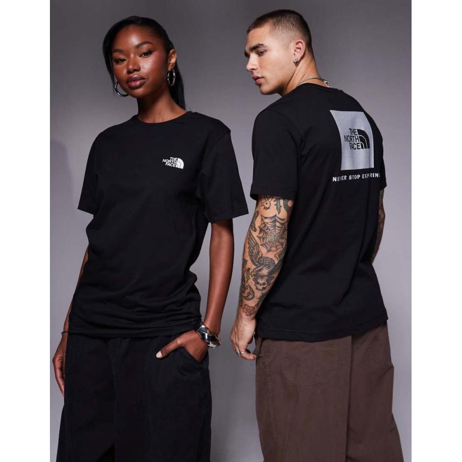 The North Face NSE Reflective Box T-shirt met print op de achterkant in zwart Zwart
