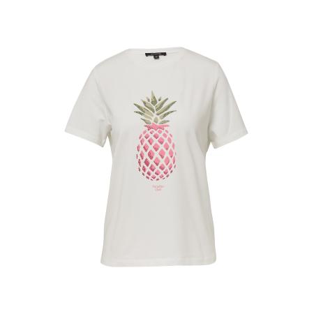 Comma COMMA Shirt olijfgroen / lichtroze / wit