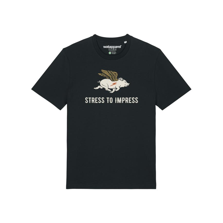 Watapparel Watapparel Shirt Stress To Impress goudgeel / oranje / zwart / offwhite -