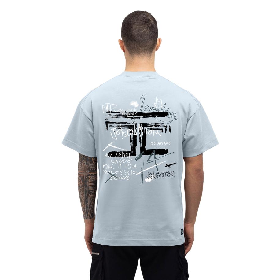 JorCustom Artist Loose Fit T-Shirt Blauw