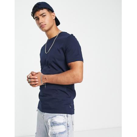 Jack & Jones Essentials - T-shirt met ronde hals van katoen in marineblauw - NAVY