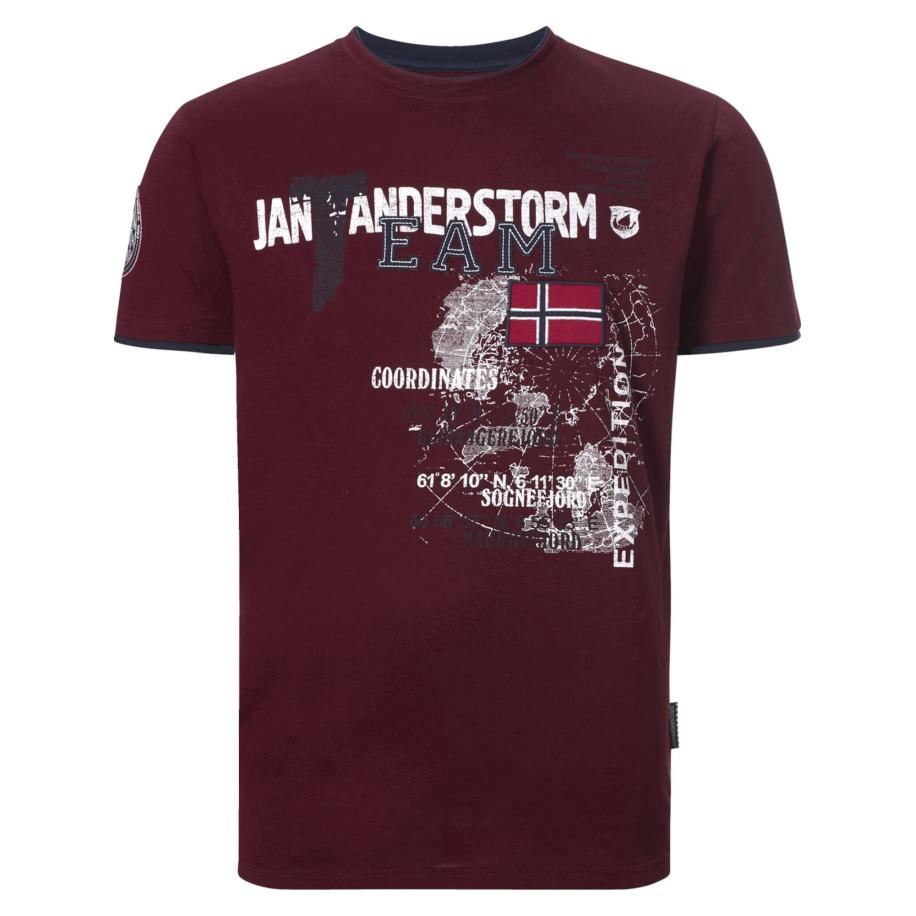 jan vanderstorm Jan Vanderstorm Shirt Sölve donkerrood -