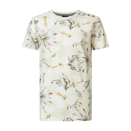 Petrol Industries T-Shirt ronde hals ecru, Bedrukt