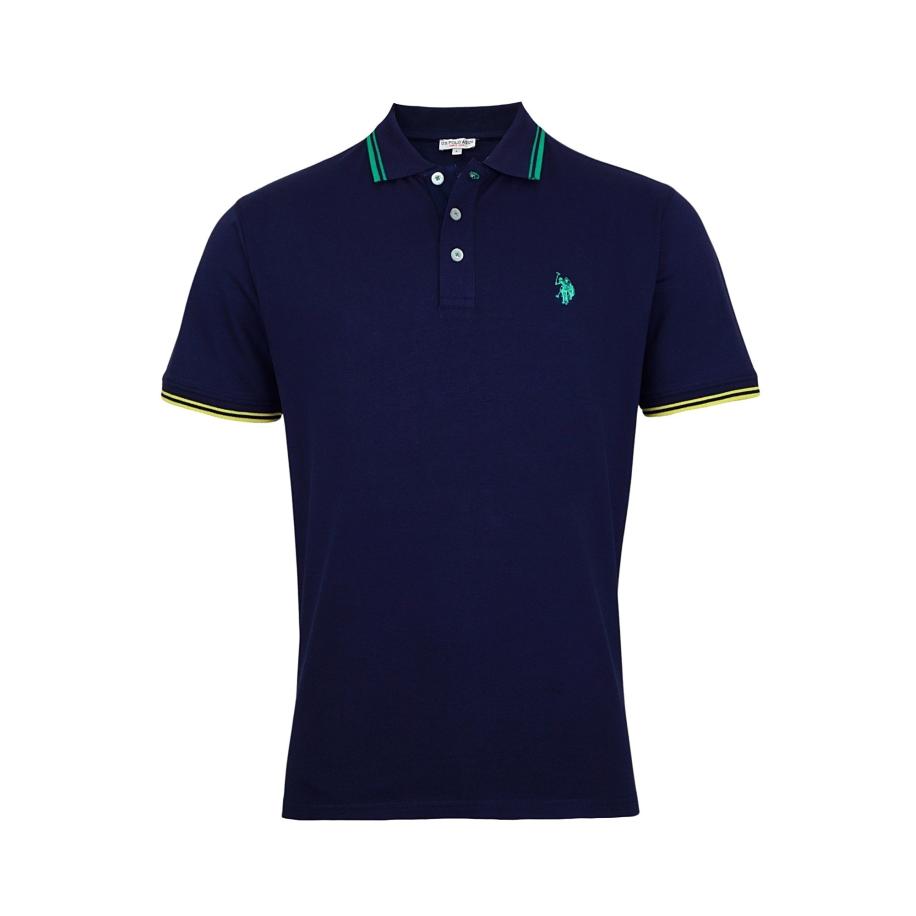 U.S. Polo Assn. U.S. POLO ASSN. Shirt nachtblauw / lichtblauw / geel -