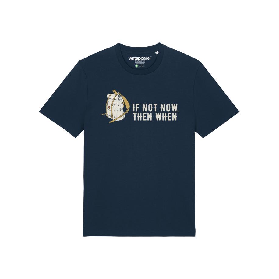 Watapparel Watapparel Shirt If Not Now Then When navy / curry / natuurwit -