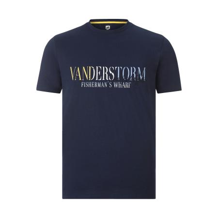 Jan Vanderstorm T-Shirt ronde hals donkerblauw, Effen