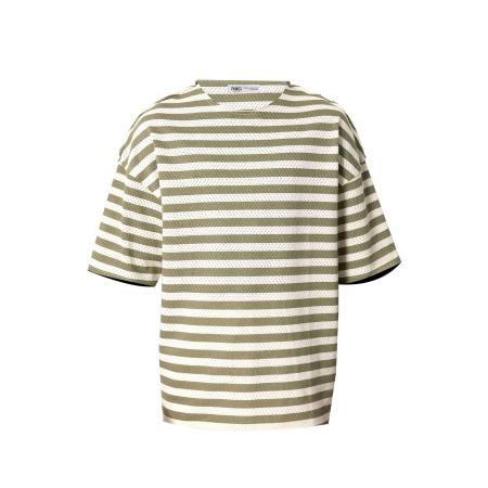 VAMOS CLO Shirt kaki / wit