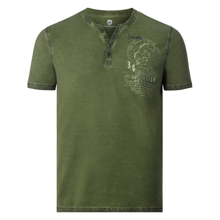 jan vanderstorm Jan Vanderstorm Shirt Godbert olijfgroen -