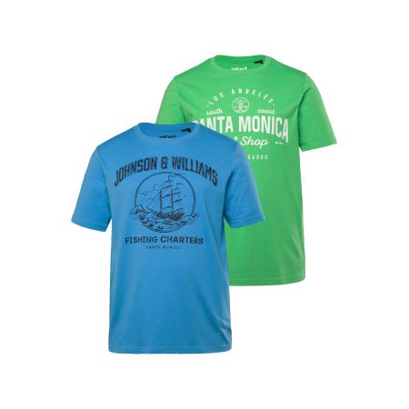 men plus Men Plus Shirt blauw / groen / zwart / wit