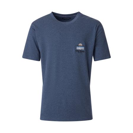 Casa Moda T-Shirt ronde hals blauw, Effen