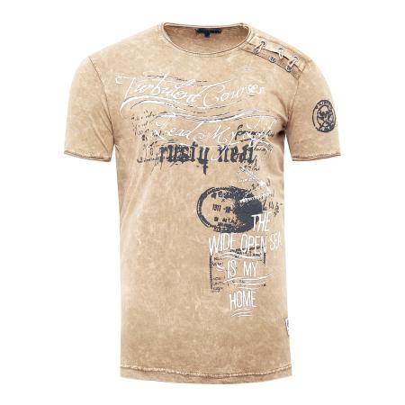 Rusty Neal Rusty Neal Shirt camel / zwart / wit