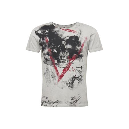 Key Largo Key Largo Shirt MT HYPE zilvergrijs / donkerrood / zwart