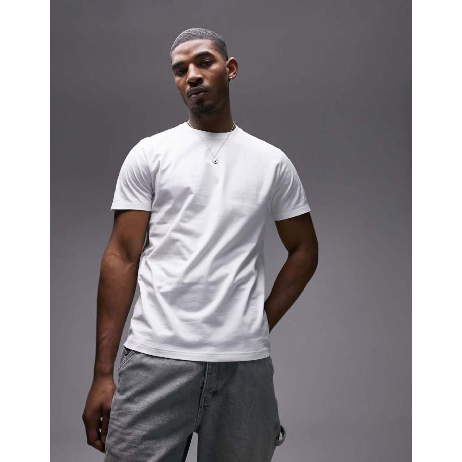 Topman - Regular-fit T-shirt in wit Wit