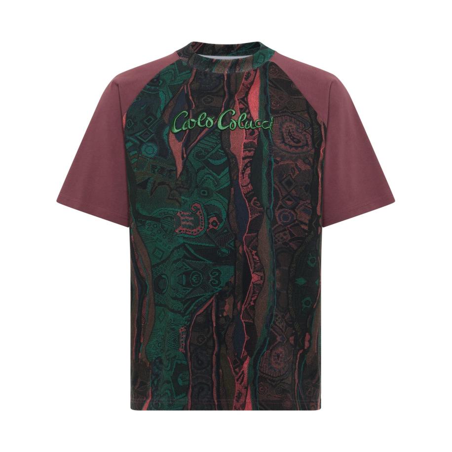 carlo colucci Carlo Colucci Shirt Eschfaller groen / bordeaux / zwart -