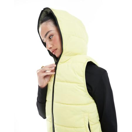 Born Living Yoga Hazel Omkeerbare sport bodywarmer in geel en groen-Veelkleurig