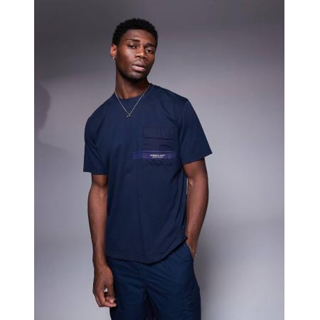 Marshall Artist - Seafield - T-shirt met logo in marineblauw