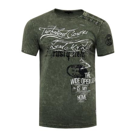 Rusty Neal Rusty Neal Shirt kaki / zwart / wit