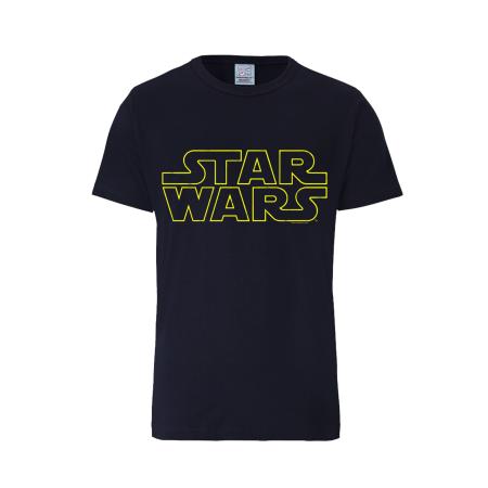 LOGOSHIRT Shirt Star Wars Logo donkerblauw / geel