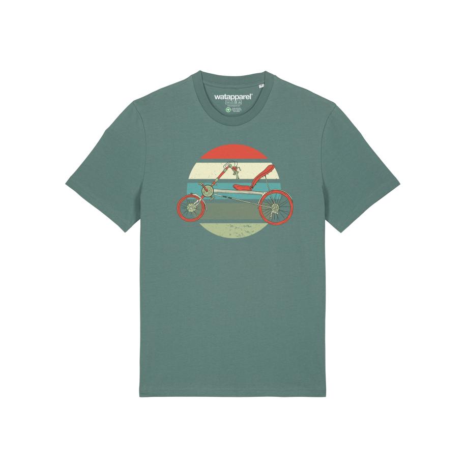Watapparel Watapparel Shirt Recumbent Bike groen / lichtgroen / donkerrood / offwhite -