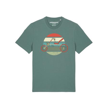 Watapparel Watapparel Shirt Recumbent Bike groen / lichtgroen / donkerrood / offwhite