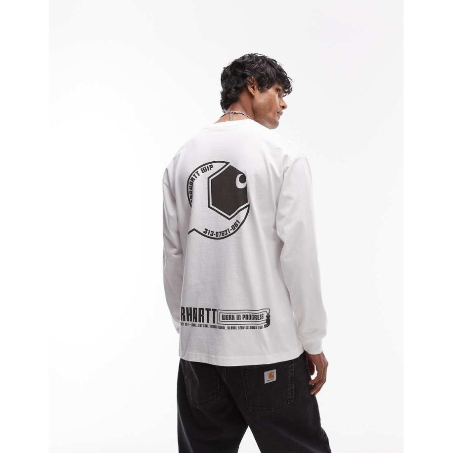 Carhartt WIP - Industry - T-shirt met lange mouwen in wit Wit