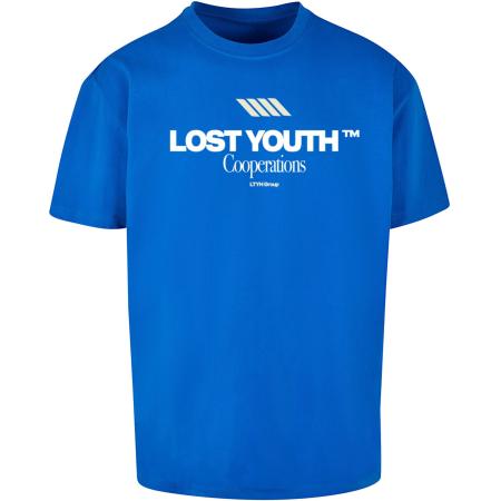 Lost Youth Shirt kobaltblauw / wit
