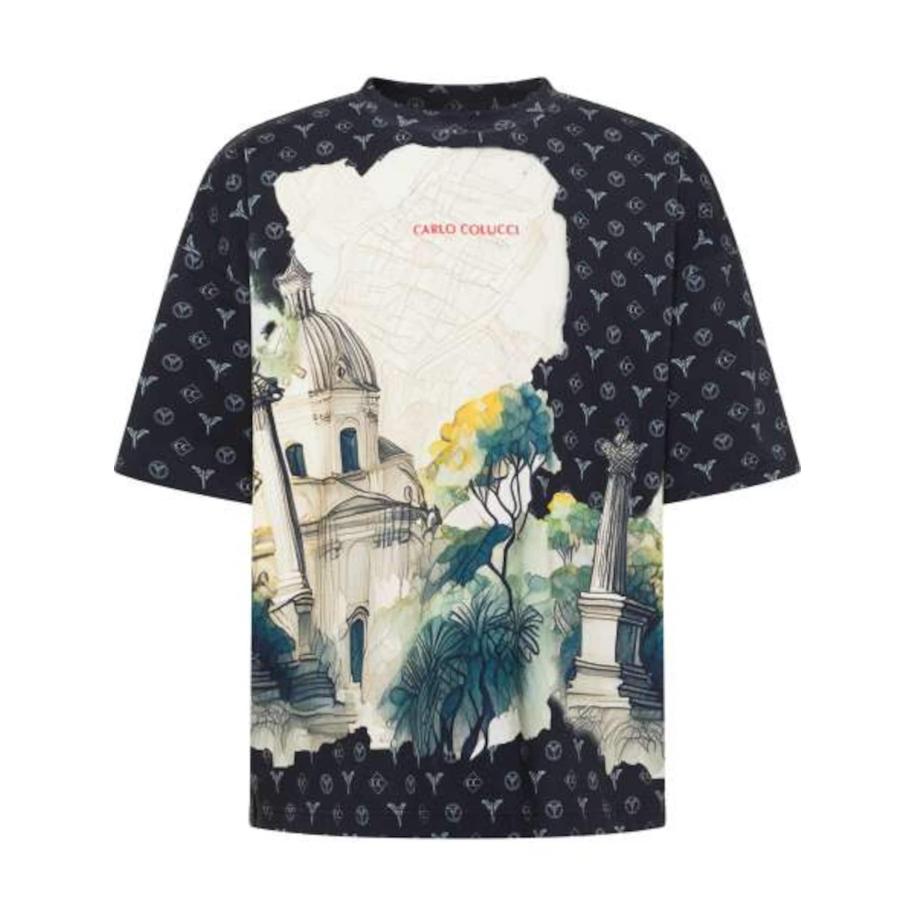 carlo colucci Carlo Colucci Shirt Emmerich beige / geel / groen / zwart -