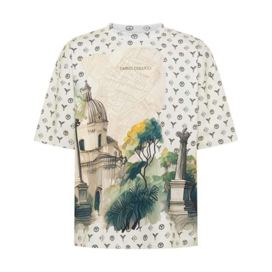 carlo colucci Carlo Colucci Shirt Emmerich beige / geel / groen / wit -