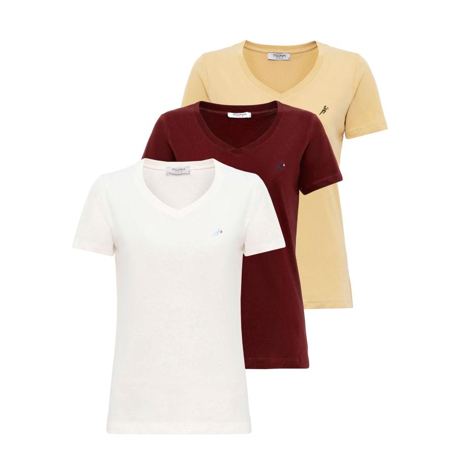 Moxx Paris Moxx Paris Shirt lichtgeel / bourgogne / wit -