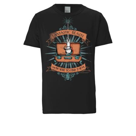 LOGOSHIRT Shirt Fantastic Beasts And Where To Find Them blauw / oranje / zwart / wit