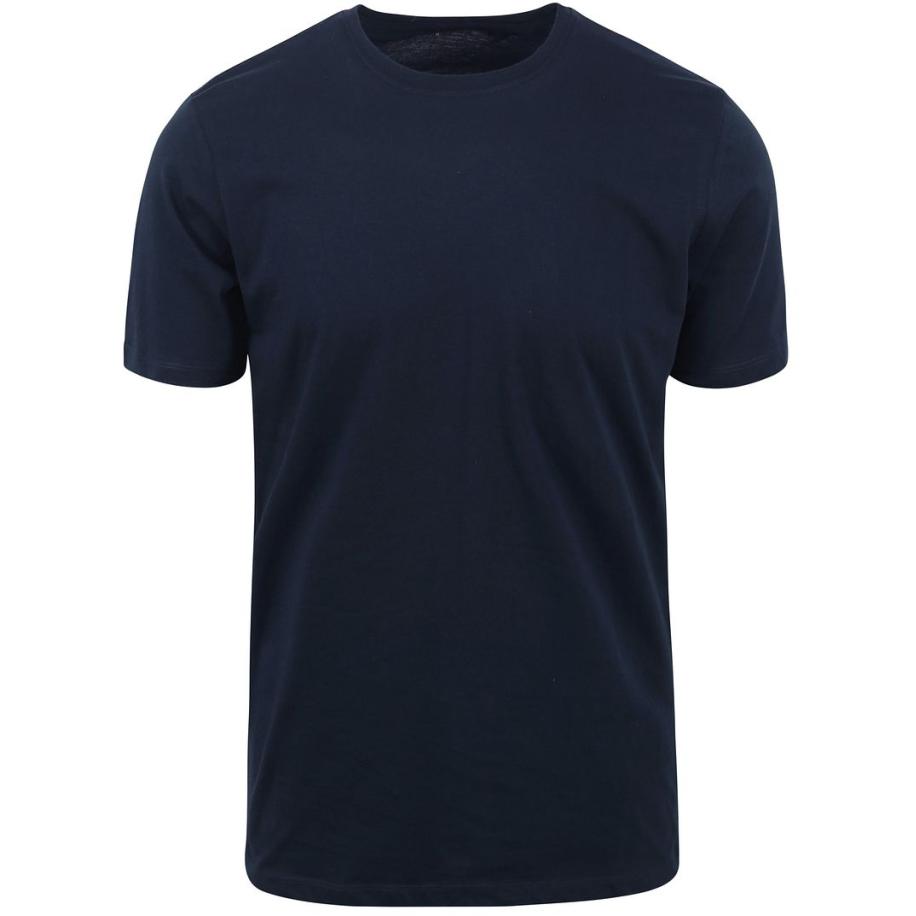 KnowledgeCotton Apparel T-shirt Donkerblauw Blauw