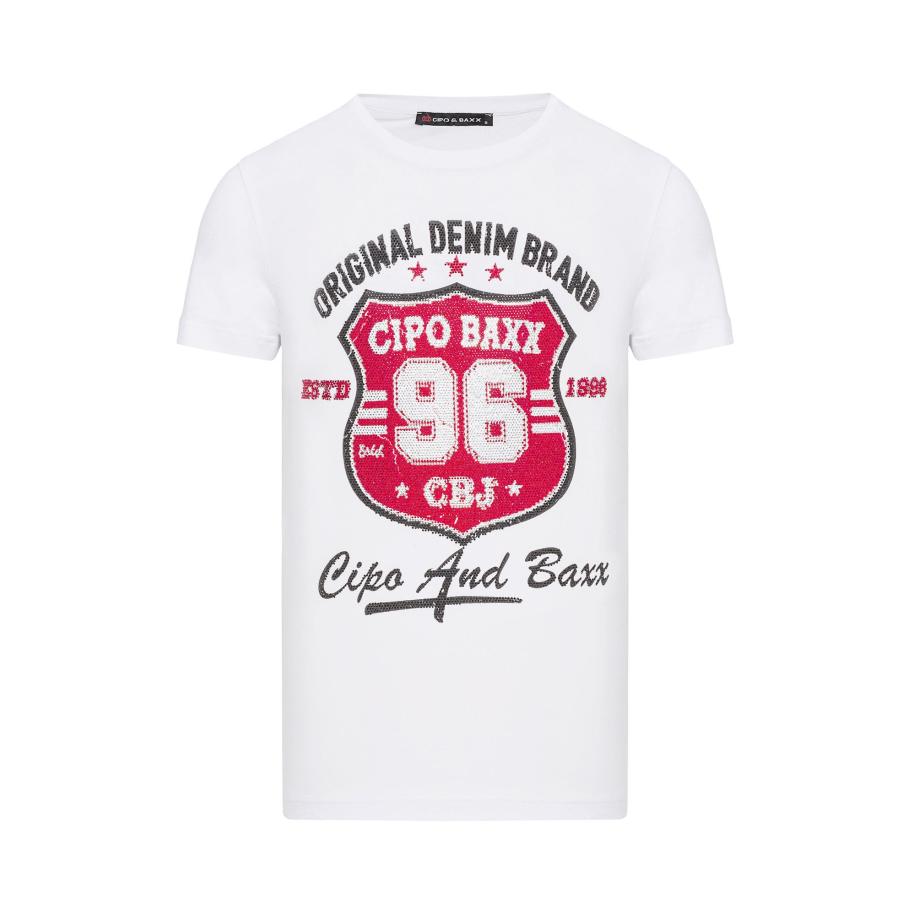 Cipo & Baxx CIPO & BAXX Shirt rood / zwart / wit -