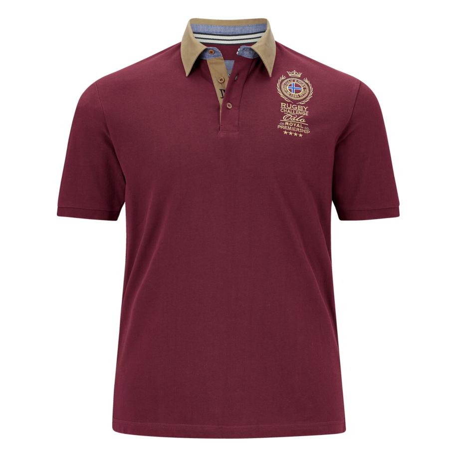 jan vanderstorm Jan Vanderstorm Shirt Joakim donkerbeige / donkerrood -