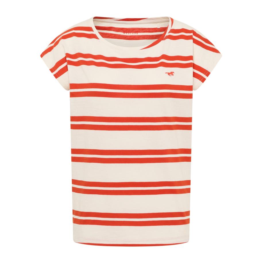 Mustang MUSTANG Shirt Lesley cranberry / wit -
