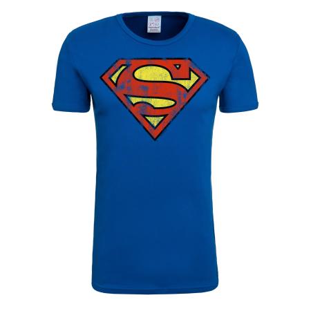 LOGOSHIRT Shirt Superman blauw / neongeel / rood