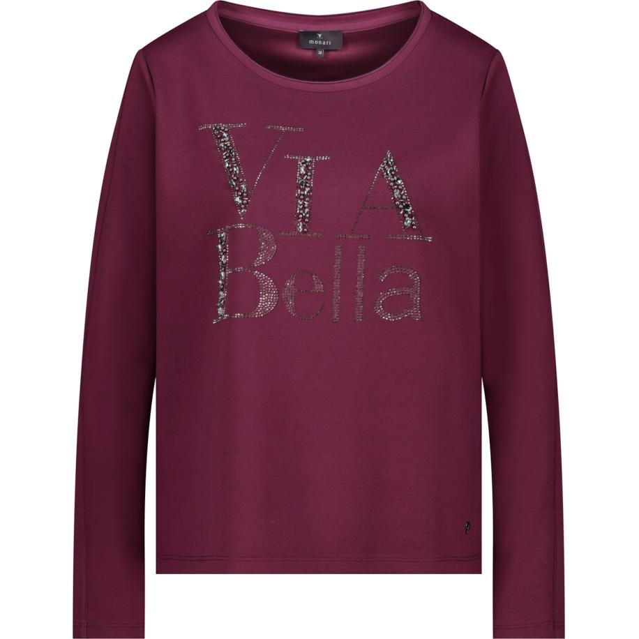 Monari monari Shirt grijs / donkerlila -